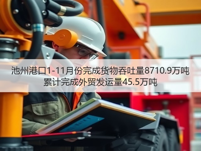 池州港口1-11月份完成货物吞吐量8710.9万吨 累计完成外贸发运量45.5万吨(图1)