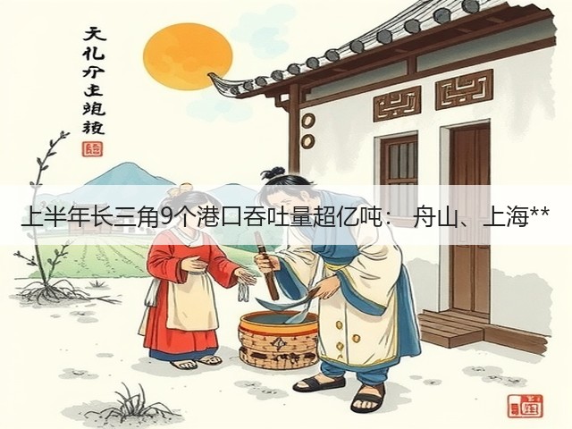 上半年长三角9个港口吞吐量超亿吨: 舟山、上海**(图1) 上半年长三角9个港口吞吐量超亿吨: 舟山、上海**(图1)