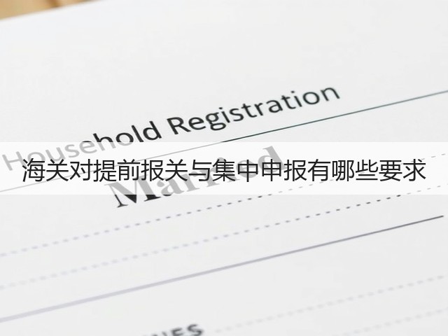 海关对提前报关与集中申报有哪些要求(图1)